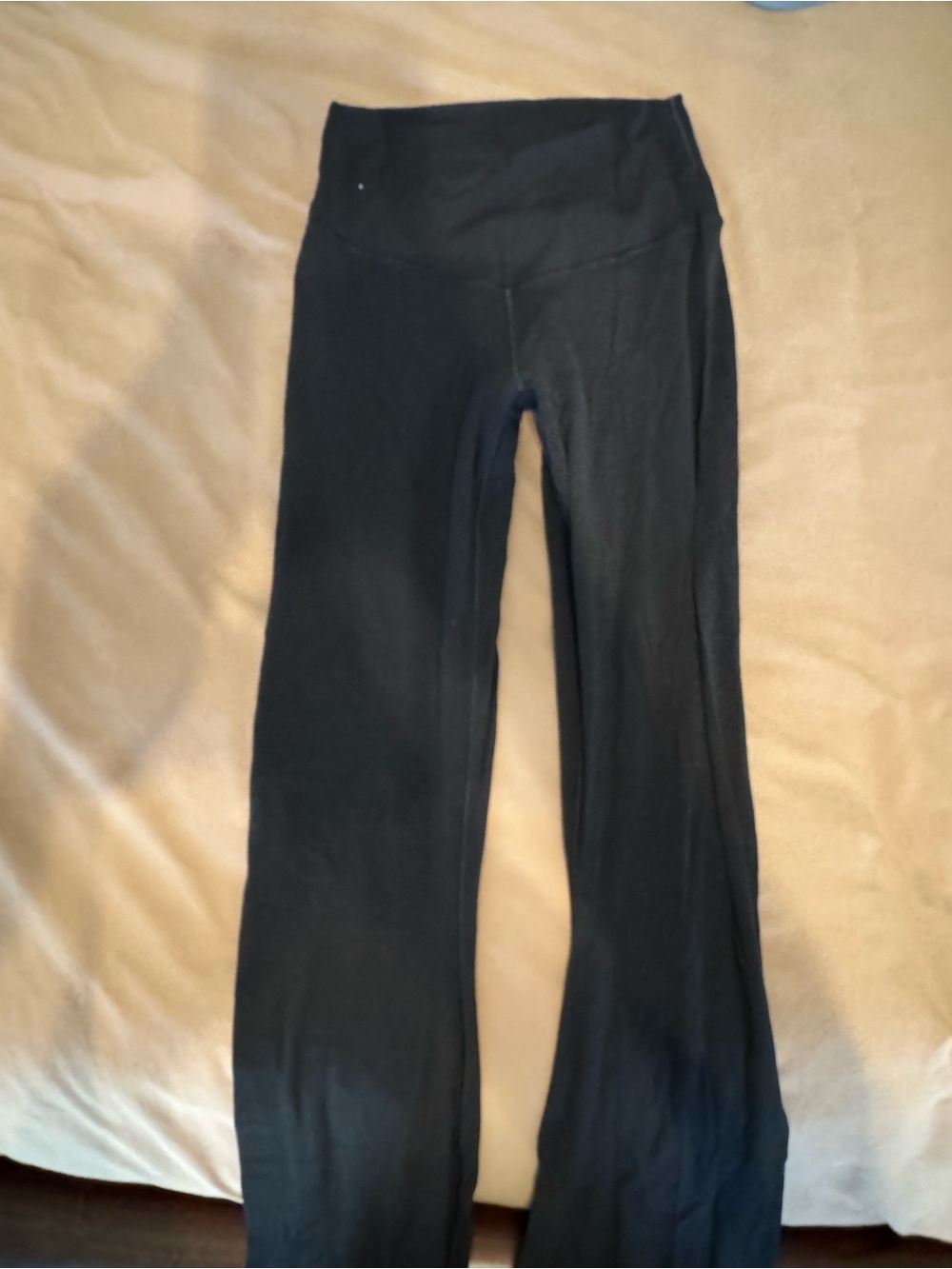 Black Womens Yoga Flare Leggings - Comfortable Stretch